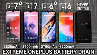 EXTREME OnePlus BATTERY DRAIN TEST - OnePlus 7T vs OnePlus 7 vs OnePlus 6T vs OnePlus 6!