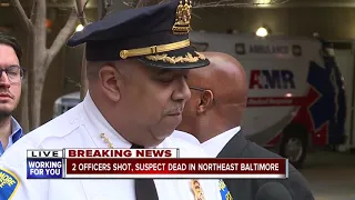 Update on two officers shot, suspect dead in Northeast Baltimore