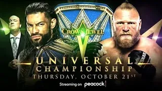 WWE CROWN JEWEL 2021 ROMAN REIGNS VS BROCK LESNAR OFFICIAL MATCH CARD