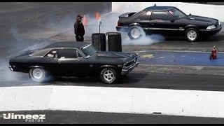 CHEVY SS NOVA VS CHEVY POWERED '91 MUSTANG AT RT66