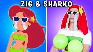 Mermaid's Birthday Party - Zig & Sharko in Real Life | Zig and Sharko Funny Animation Parody