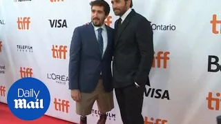 Jake Gyllenhaal and Jeff Bauman walk the red carpet at the Toronto International Film Festival -...