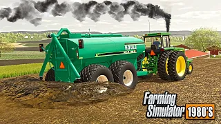 1980'S AMERICAN FARM- SPREADING MANURE & PLANTING CORN! | FARMING SIMULATOR 1980'S