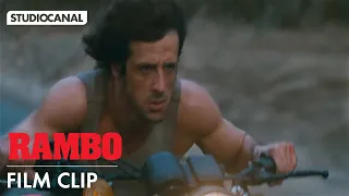 RAMBO: FIRST BLOOD - Rambo Bike Chase with Colonel Trautman | Sylvester Stallone Clip