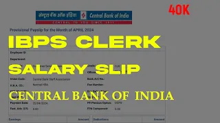 IBPS CLERK - Salary Slip - Central Bank of India