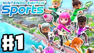 Nintendo Switch Sports - Gameplay Part 1 - Volleyball! Badminton! Bowling! Soccer! Chambara! Tennis!