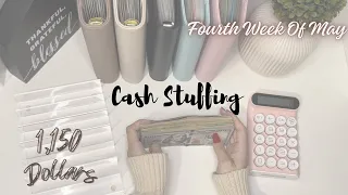 Cash Envelope Stuffing | $1,150 | 24 year old budgeter | One Household Income | May