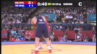 Olympic games 2012 Greco-Roman 120Kg. (CUB) Mijain LOPEZ NUÑEZ vs (TUR) Riza KAYAALP