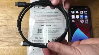 Plugable Thunderbolt 4 240W EPR 40Gb Data & Power Cable Review 3-11-23