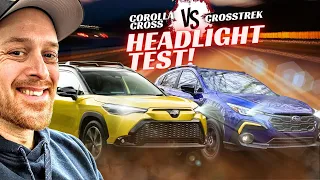 SUV LIGHTING HAS NEVER BEEN BETTER! 2024 Toyota Corolla Cross Night Drive vs 2024 Subaru Crosstrek