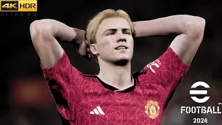 efootball 2024- Manchester United Vs FC Barcelona pc [4k 60FPS ] Hojlund Ft Ferran Torres