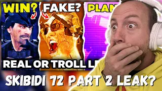 REAL OR TROLL? EPISODE 72 PART 2 LEAKS?! - SKIBIDI TOILET ALL Easter Egg Analysis Theory REACTION!!!