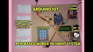 ARDUINO IOT: RFID Based Mobile Payment System GSM-GPRS Network