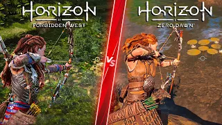 Horizon Forbidden West vs Horizon Zero Dawn - Direct Comparison! Attention to Detail & Graphics!