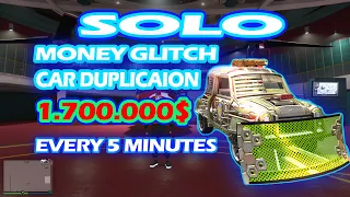 GTA 5 SOLO Money Glitch Car Duplication 1.7M$ Every 5 Minutes