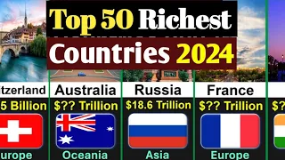 Top 50 Richest Countries 2024 | Global Rank