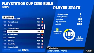 How I Qualified For The Solo Playstation Cup Zero Build Finals (EU)