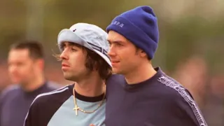 Liam Gallagher scoring a goal at a football competition (1995)