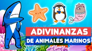 ¡JUGANDO A LAS ADIVINANZAS DE LOS ANIMALES MARINOS! SEA ANIMALS 🐙🐋🤔❓ / Video educativo para niños