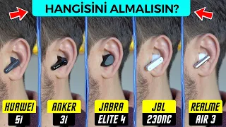 BÜYÜK KAPIŞMA! JBL 230NC VS HUAWEİ 5İ VS JABRA ELİTE 4 VS ANKER 3İ VS REALME AİR 3