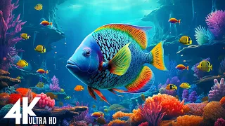 Under Red Sea 4K (Ultra HD) - Pescado tropical, arrecife de coral - Música de meditación relajante