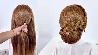 Easy hairstyle for long hair.Simple hairstyles step by step. Braids