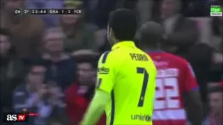 Luis Suarez se enfada con Luis Enrique por cambiarlo barcelona vs granada 2015