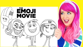 Coloring The Emoji Movie Smiler, Gene, Jailbreak & Hi-5 Coloring Pages | Prismacolor Colored Pencils