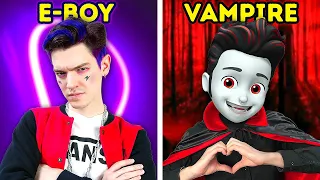 E-BOY vs VAMPIRE | Party challenge by La La Life Emoji