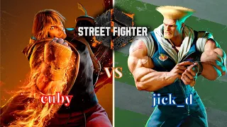 cuby (Ken) vs jick_d (Guile) Ranked Match Set. (Street Fighter 6 Closed Beta)