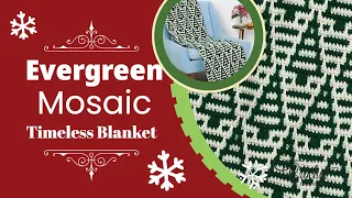 Evergreen Trees Mosaic Winter Blanket