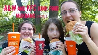 A&W & KFC Junk Food Gay Family Mukbang (먹방) - Eating Show