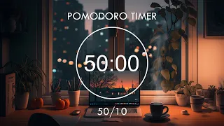 10 Hour STUDY WITH ME ~ Pomodoro 10 x 50 min ★︎ Study with a cup of coffee in the Evening