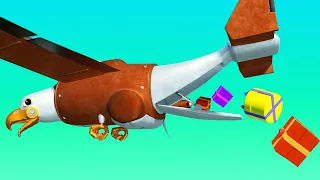 AnimaCars - Vánoce: Nosorožčí sklápěč na vánoční skluzavce - animáky pro děti s náklaďáky & zvířaty