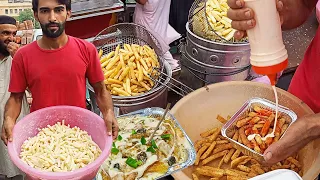 Street Food Crispy French Fries l Roadside Famous Pizza Fries Making l OPTP Style Fries Karachi