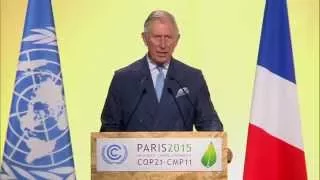 The Prince of Wales delivers a keynote speech at COP21 in Paris