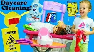 Baby Daycare Cleaning Pretend Play Feeding & Potty Training Baby Alive Nursery Iron Playset & Sweep