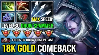 Amazing 22K Gold Comeback | LEVEL 30 Overpower Crit Drow Ranger with Insane Raining Arrow Dota 2