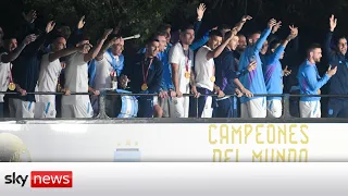 Jubilant scenes at Argentina's World Cup victory parade