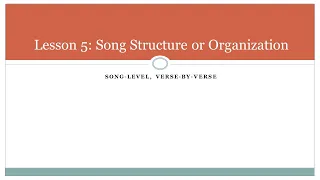 Young Writers Hymn Writing Workshop - Lesson 5: Song Structure