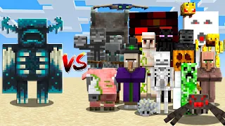 Warden VS Todos los mobs de Minecraft 😱 ¿QUIEN GANARA?