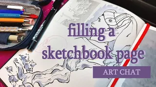 Getting in momentum with art || ☆Filling a sketchbook page chat☆ updates, art walks, video games