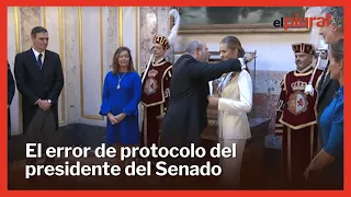 El error de protocolo con Leonor del presidente del Senado