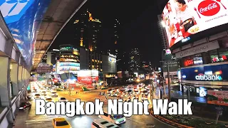 Bangkok night walk Asok to Sukhumvit Phrom Phong on Friday night - Thailand 4k POV