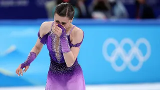 Kamila Valieva in Tears Finishing in 1st Place For Short Program (Feb. 15, 2022) | Beijing Olympics