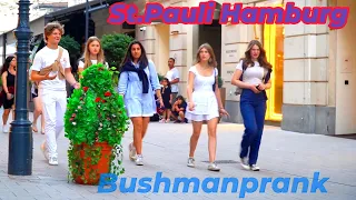 Bushman Prank New 2023!!.Scaring People in Hamburg St. Pauli.part (II).