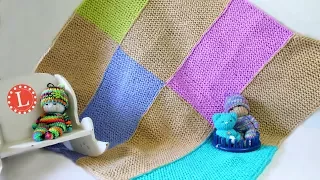How to LOOM KNIT Blanket Easy ( Small Round Loom )  Loomahat