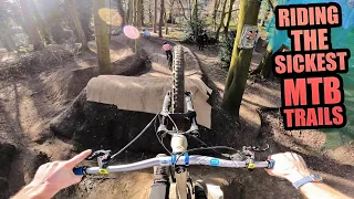 RIDING THE SICKEST MTB TRAILS ON MY ENDURO BIKE - HUGE GAPS AND FAST BERMS!