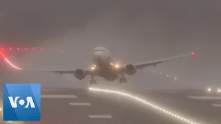 Planes Battle Against Storm Ciara in Britain