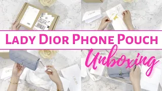 New Lady Dior Phone Pouch Cloud Blue Cannage Lambskin Unboxing Video